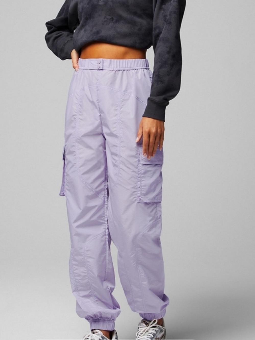 Fabletics Parachute Pants Lilac Lily Shine NWT